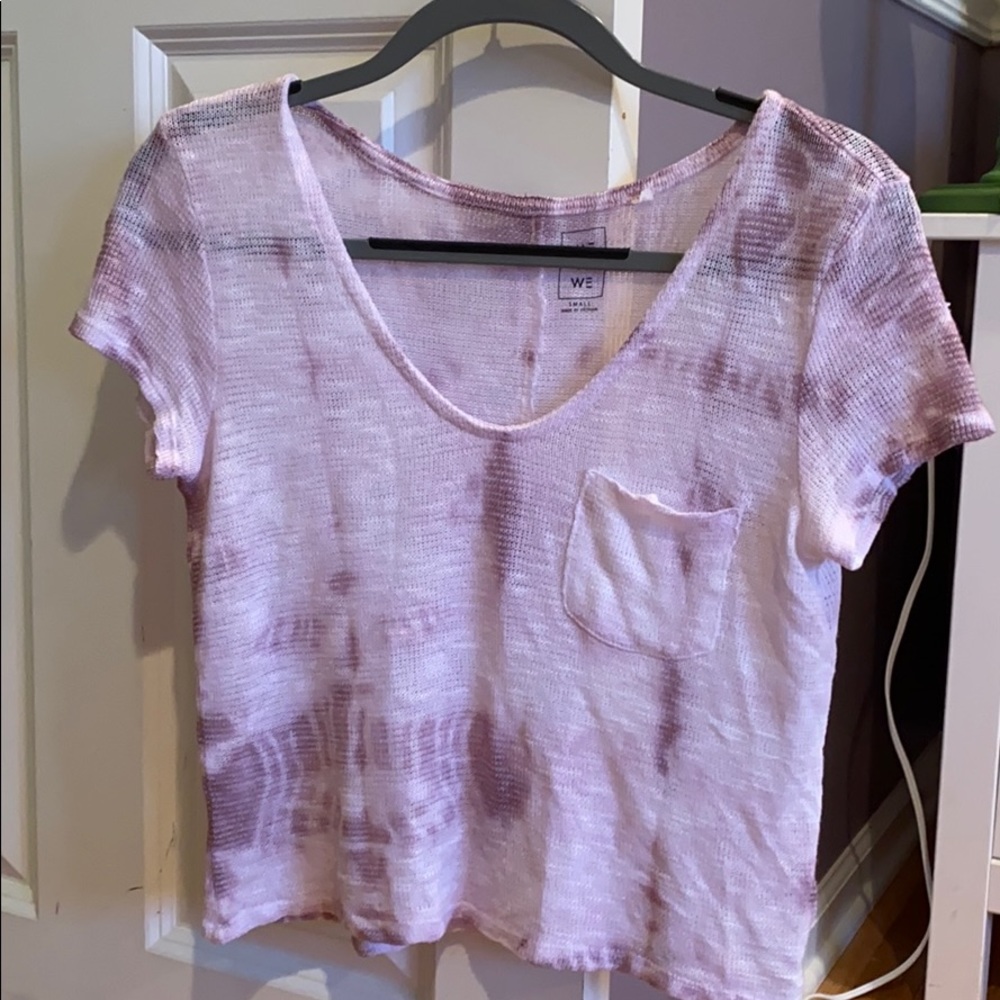 Purple and white tie-dye t-shirt